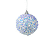 pallina di natale Iris con Glitter Bianca 10cm