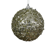 pallina di natale con Paillettes Verde 10cm