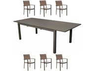OFFERTA TAVOLO TRIESTE 180/240 CON 6 POLTRONE MILAN CAFFE