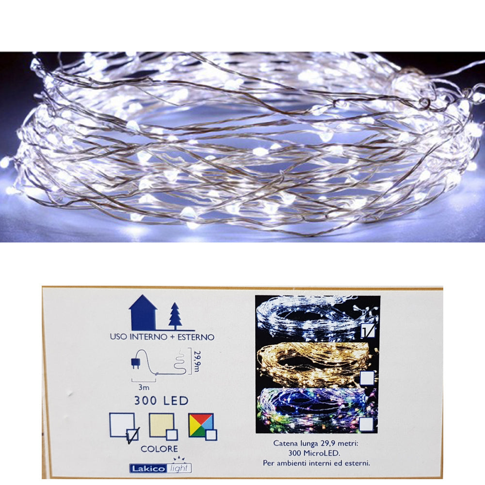 300 MICROLED LINEARI LUCI BIANCO FREDDO LUCE FISSA