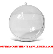 OFFERTA 12 PALLINE IN PLEXIGLASS DIVISIBILE Ø10CM