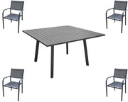 OFFERTA TAVOLO BARCELLONA 100/145 CON 4 POLTRONE DUCA GRIGIO