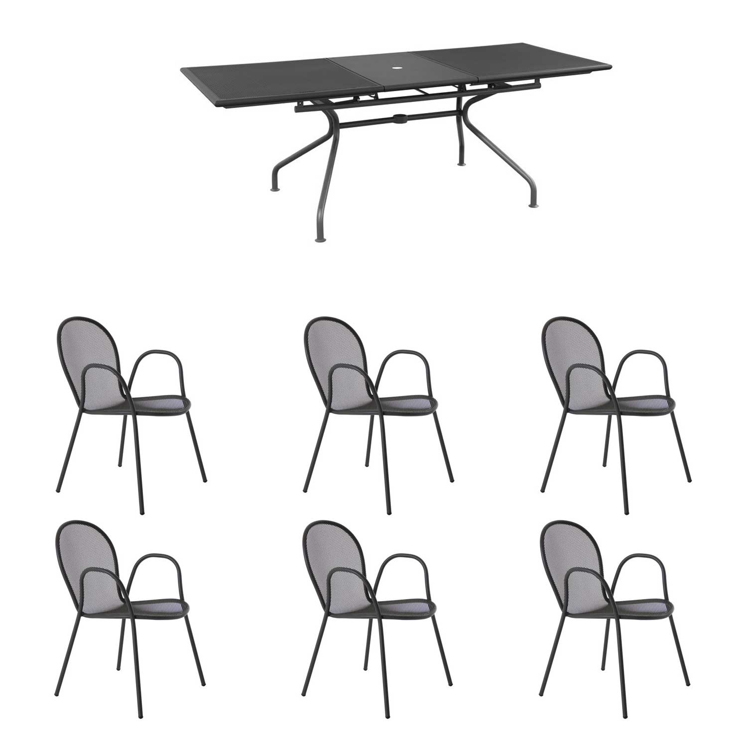 OFFERTA SET TAVOLO ATHENA ALLUNGABILE 230/300X100 + 6 POLTRONE RONDA COLORE A SCELTA