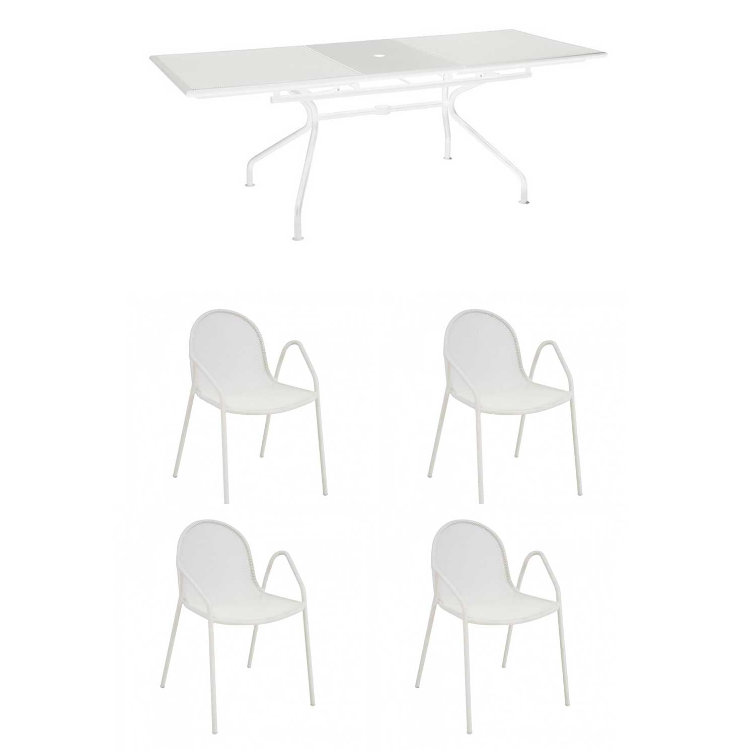 OFFERTA SET TAVOLO ATHENA ALLUNGABILE 160/210X90 + 4 POLTRONE NOVA COLORE A SCELTA