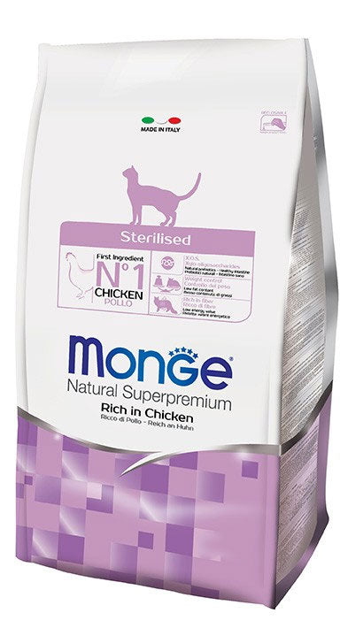 MONGE CIBO SECCO GATTO STERILIZZATI CROCCANTINI AL POLLO 10 KG