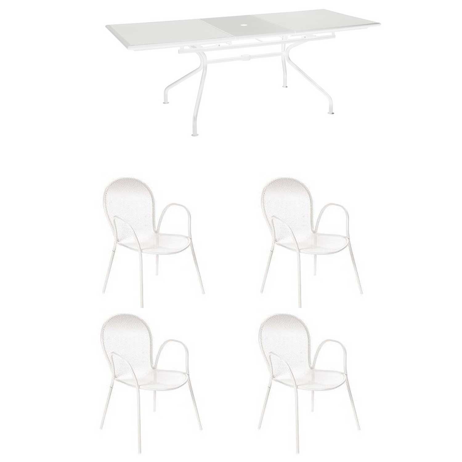 ATHENA Ausziehtisch-Set 160/210x90 + 4 RONDA Sessel in Ihrer Wunschfarbe