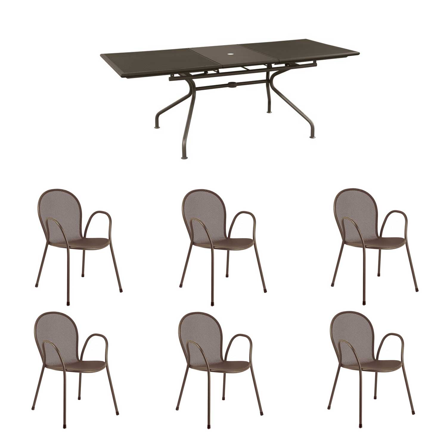 OFFERTA SET TAVOLO ATHENA ALLUNGABILE 230/300X100 + 6 POLTRONE RONDA COLORE A SCELTA