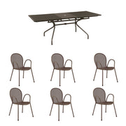OFFERTA SET TAVOLO ATHENA ALLUNGABILE 230/300X100 + 6 POLTRONE RONDA COLORE A SCELTA