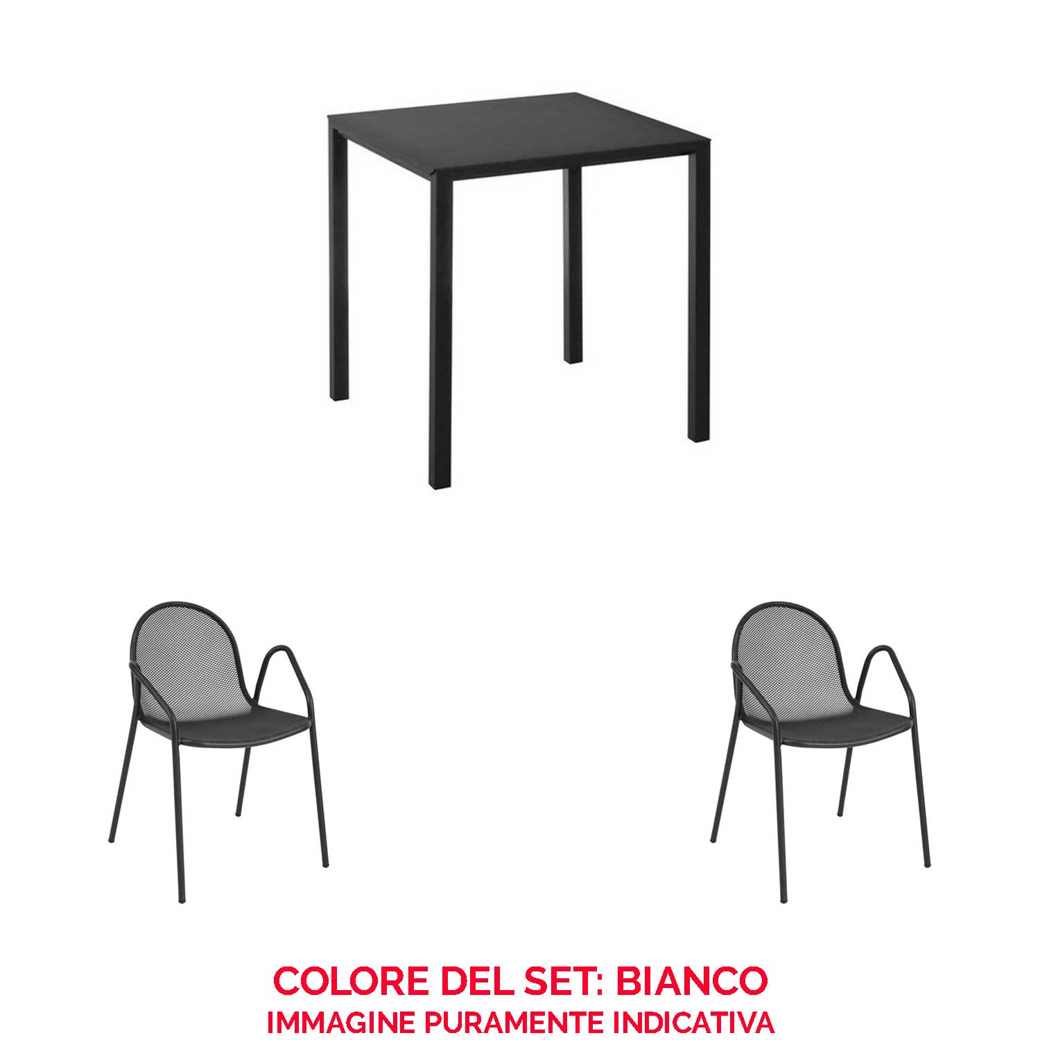 OFFERTA SET TAVOLO NOVA 70X70 + 2 POLTRONE NOVA