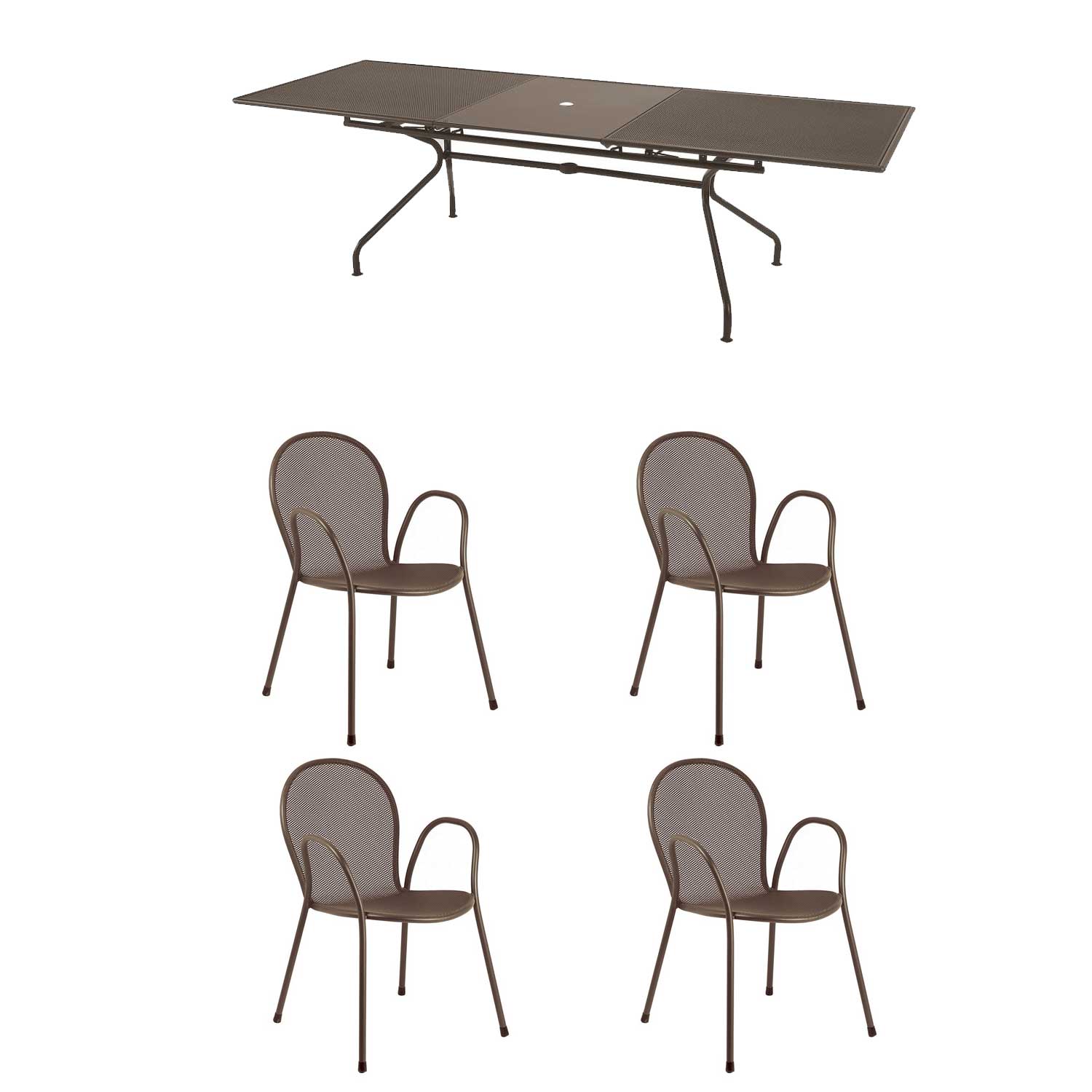 OFFERTA SET TAVOLO ATHENA ALLUNGABILE 160/210X90 + 4 POLTRONE RONDA COLORE A SCELTA