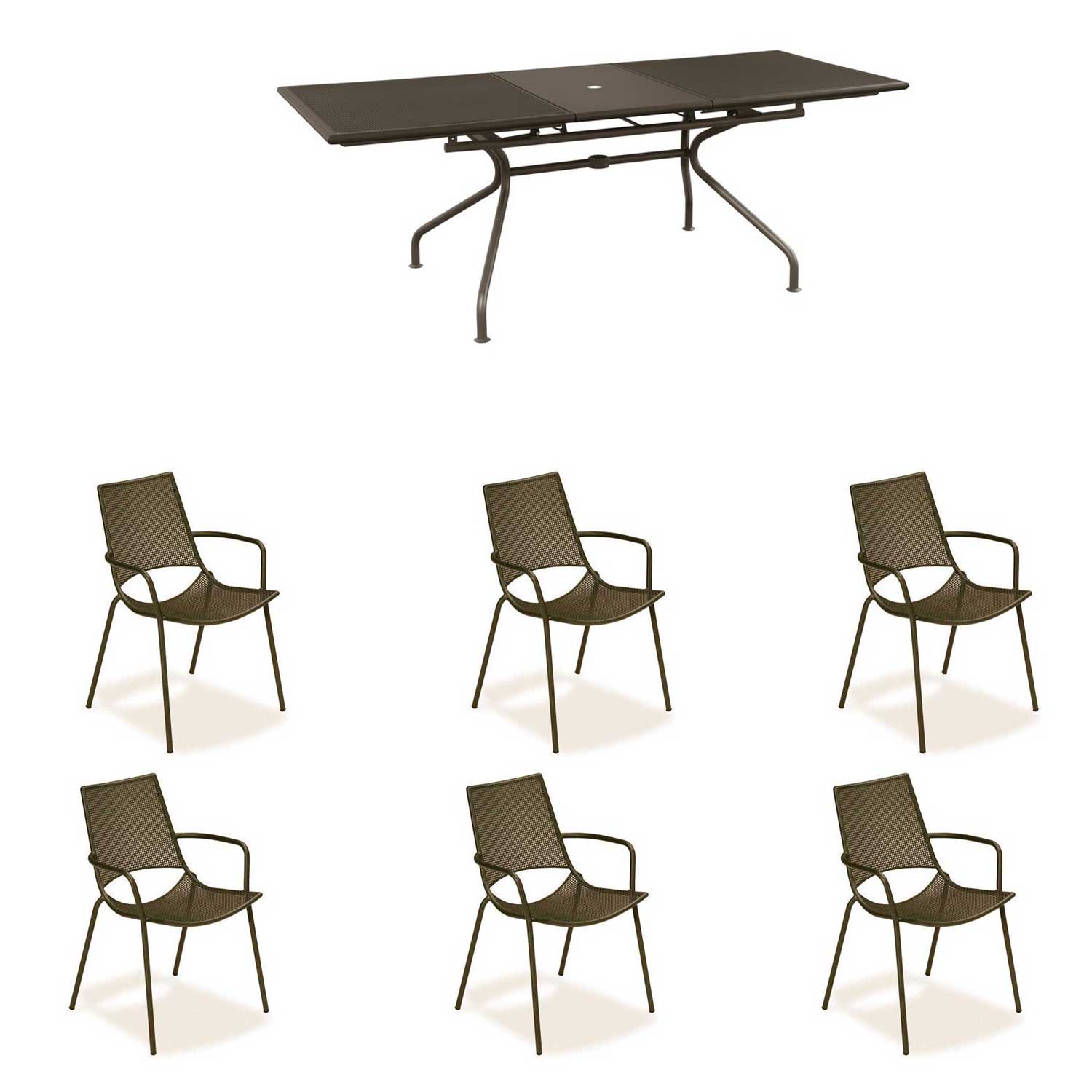OFFERTA SET TAVOLO ATHENA ALLUNGABILE 230/300X100 + 6 POLTRONE ALA COLORE A SCELTA