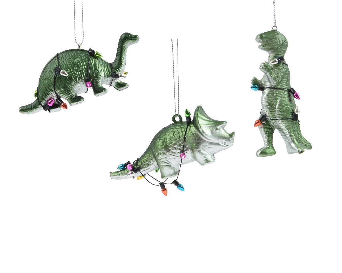 decorazione natalizia appendibile Dinosauri H10.5cm