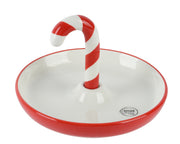 Vassoio natalizio con Bastoncino di Zucchero Rosso/Bianco 20cm