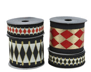 Nastro Decorativo (Ribbon) natalizio Verde/Rosso H6.6cm modello assortito