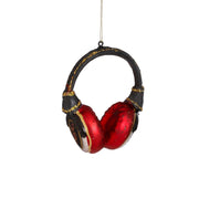 MICA Decorations Decorazione natalizia cuffie per albero 9,5x5x11 cm, rosso/nero