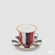 Portacandela Tazza H.7,5 D.12 Bianco/Nero