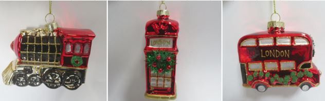 decorazione natalizia appendibile UK Natalizio 6.4x5x11cm modello assortito Oro/Red