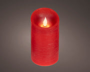 Candela LED in cera effetto fiamma D 7,5 cm altezza 13,5 cm rosso Peraga Christmas