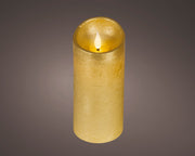 Candela LED in cera effetto fiamma D 7,5 cm altezza 17 cm oro Peraga Christmas