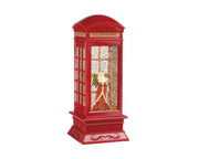 Cabina telefonica LED water spinner 11 x 11 x 27 cm rosso Peraga Christmas
