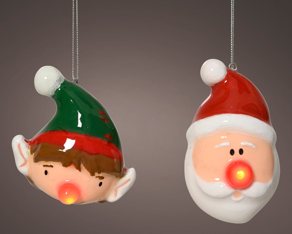 Blinkender LED-Weihnachtsmann-Anhänger 9 x 5,4 x 9,5 cm, verschiedene Modelle, Peraga Christmas