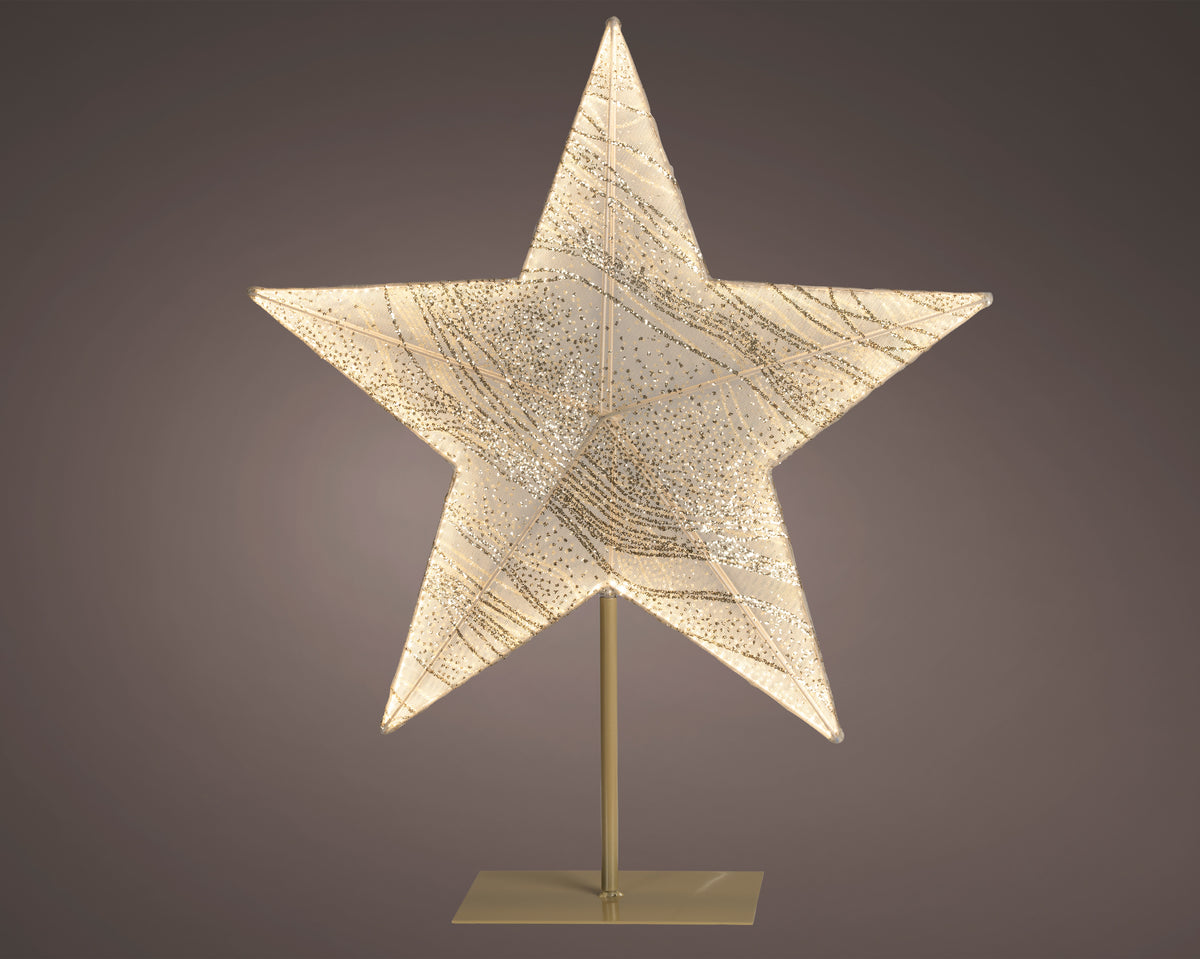 Stella LED in tessuto 13 x 58 x 68 cm bianco Peraga Christmas