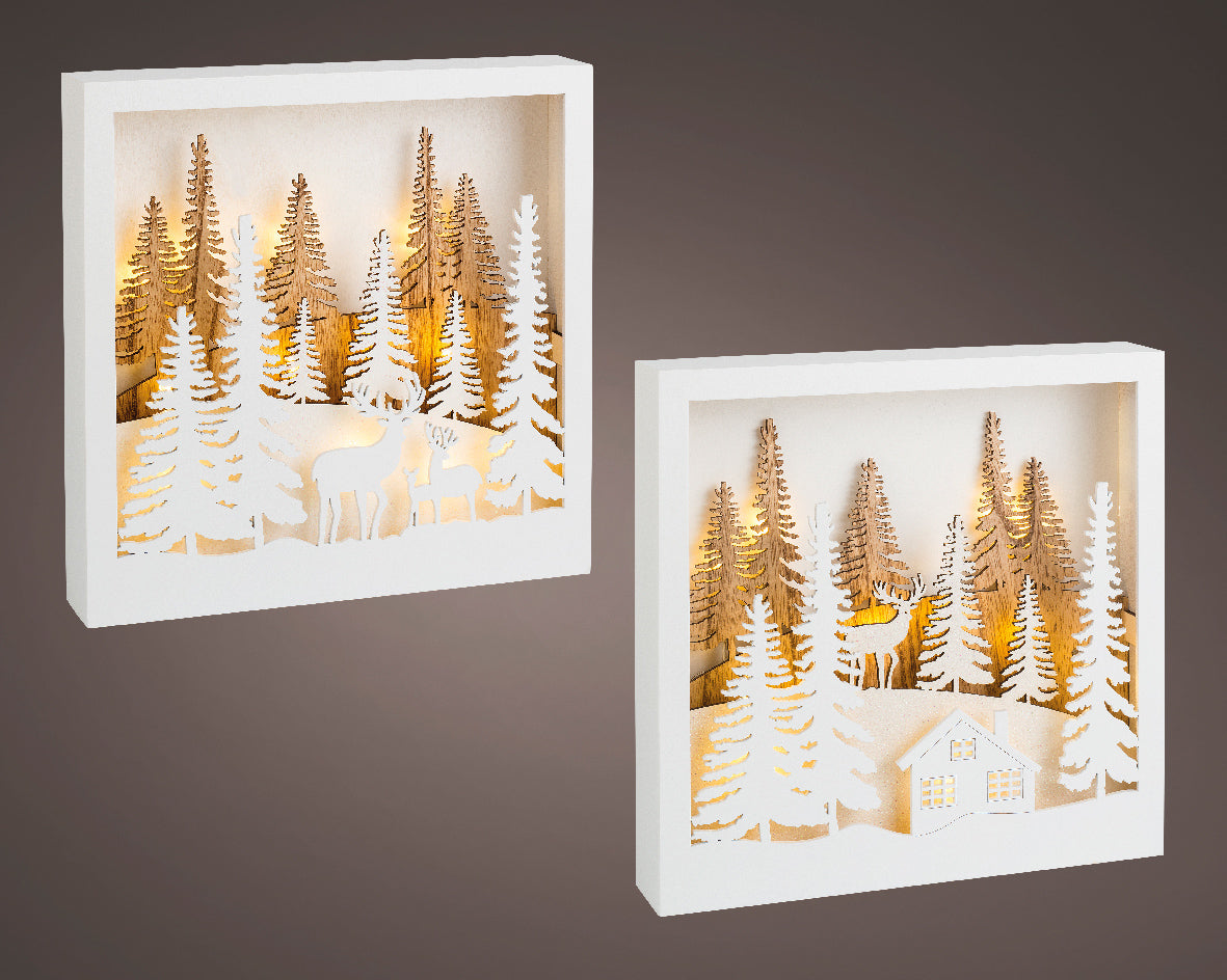 SCENARIO A MICRO-LED PAESAGGIO NATALE 25CM MODELLO ASSORTITO