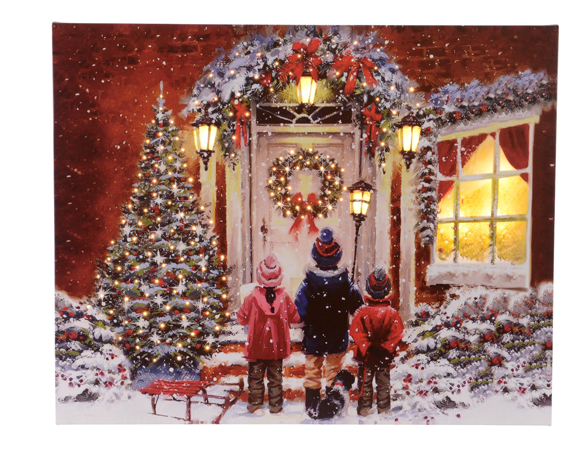 TELA DI NATALE 2,3X40X50CM CON LED BAMBINI