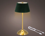 Lampada da tavolo LED ricaricabile in ferro D 14 cm altezza 30 cm verde Peraga Christmas
