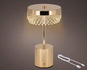 Lampada da tavolo LED ricaricabile in ferro D 14 cm altezza 25,5 cm oro Peraga Christmas