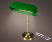 Lampada da tavolo LED ricaricabile modello banker 15,5 x 26 x 37 cm verde/oro Peraga Christmas