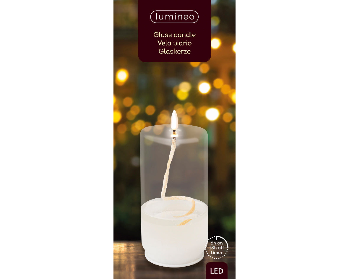 CANDELA LUMINOSA CON 1 LED 18,5X8CM BIANCO CALDO