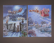 QUADRO TELA DI NATALE 38X28X1.5CM 3 LED BIANCO FREDDO MODELLO A SCELTA