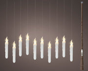 Set 10 candele LED magic effetto fiamma D 2,5 cm altezza 17 cm bianco Peraga Christmas