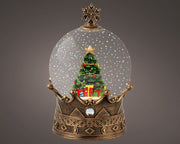 Palla di neve LED water spinner D 12,5 cm altezza 19 cm oro Peraga Christmas