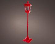 Lampione a LED natalizio, altezza 185 cm, colore rosso e luce bianco caldo.