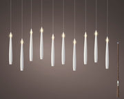 Set 10 candele LED pendenti con telecomando D 1,5 cm altezza 15 cm bianco Peraga Christmas