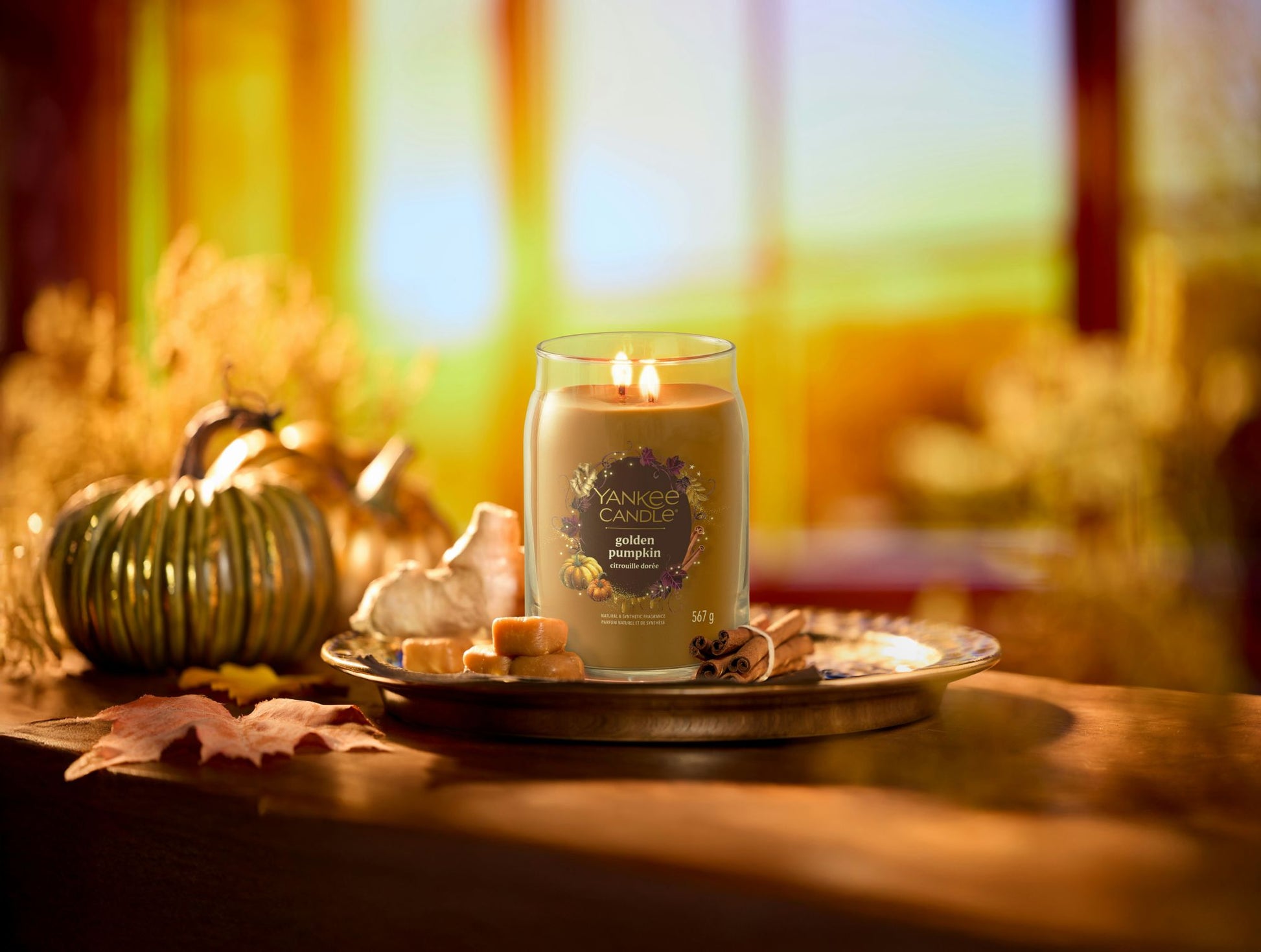 YANKEE CANDLE Giara Grande in vetro Signature Golden Pumpkin