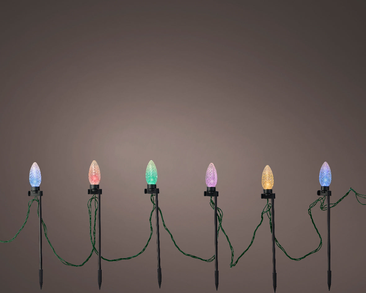 Catena luminosa 20 LED da 9,5 metri con lampadine da 3,4 cm, 11 giochi di luce multicolore.