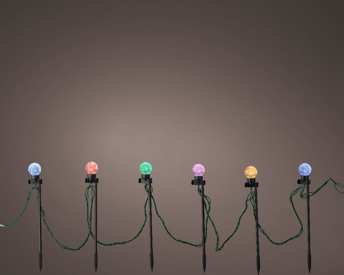 Catena luminosa 10 LED da 4,5 metri con lampadine da 4 cm, 11 giochi di luce multicolore.