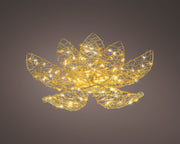 Fiore micro LED in metallo D 28 cm altezza 9 cm oro Peraga Christmas