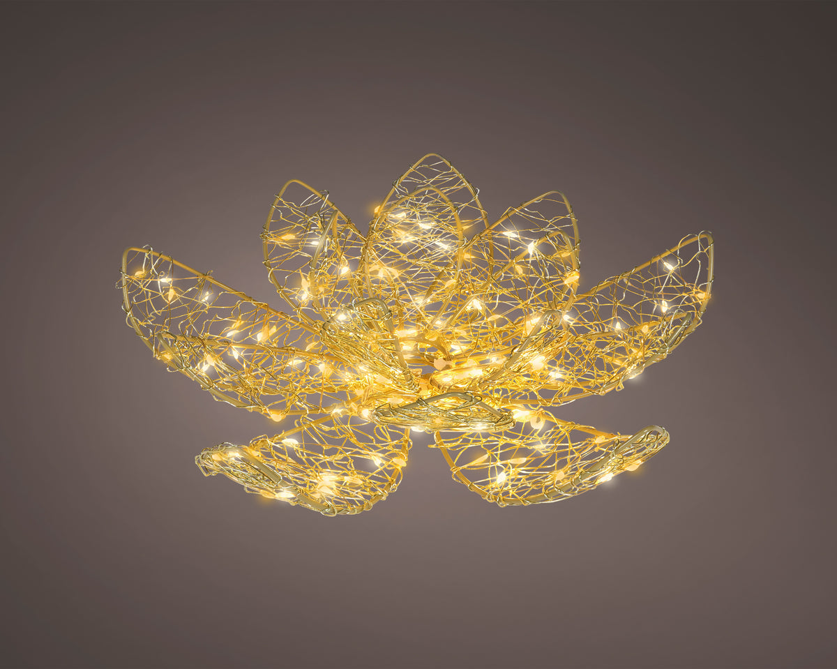 Metall-LED-Mikroblume D 28 cm Höhe 9 cm Gold Peraga Christmas