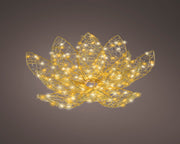Fiore micro LED in metallo D 38 cm altezza 13 cm oro Peraga Christmas