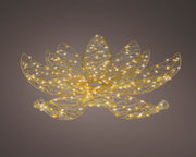 Fiore micro LED in metallo D 58 cm altezza 16 cm oro Peraga Christmas