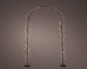 Arco luminoso 384LED H 230 cm colore marrone e luce bianco caldo
