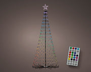 ALBERO CONICO ILLUMINATO A LED MULTICOLOR RIPIEGHEVOLE H180CM