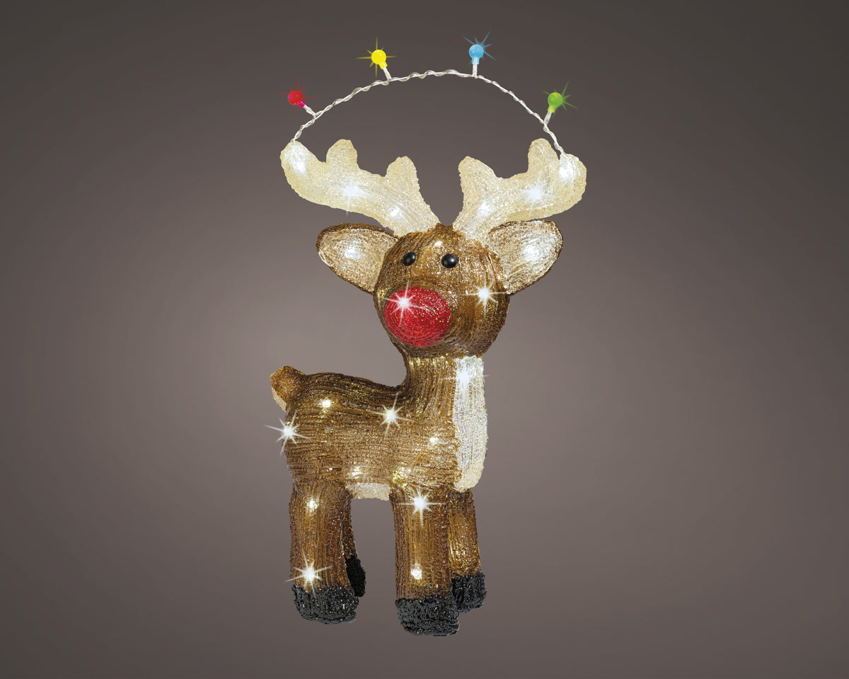 LED-Hirsch aus Acryl, 17 x 33 x 47 cm, verschiedene Farben, Modell Peraga Christmas