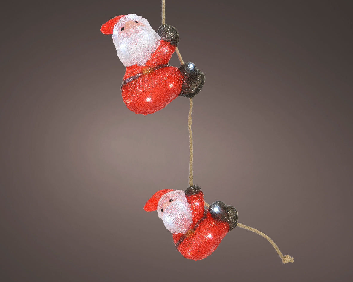 BABBO NATALE APPESO 30LED 12X17,5X80CM BIANCO FREDDO