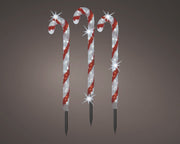 Bastoncini di zucchero LED da giardino larghezza 200 cm altezza 61 cm rosso Peraga Christmas