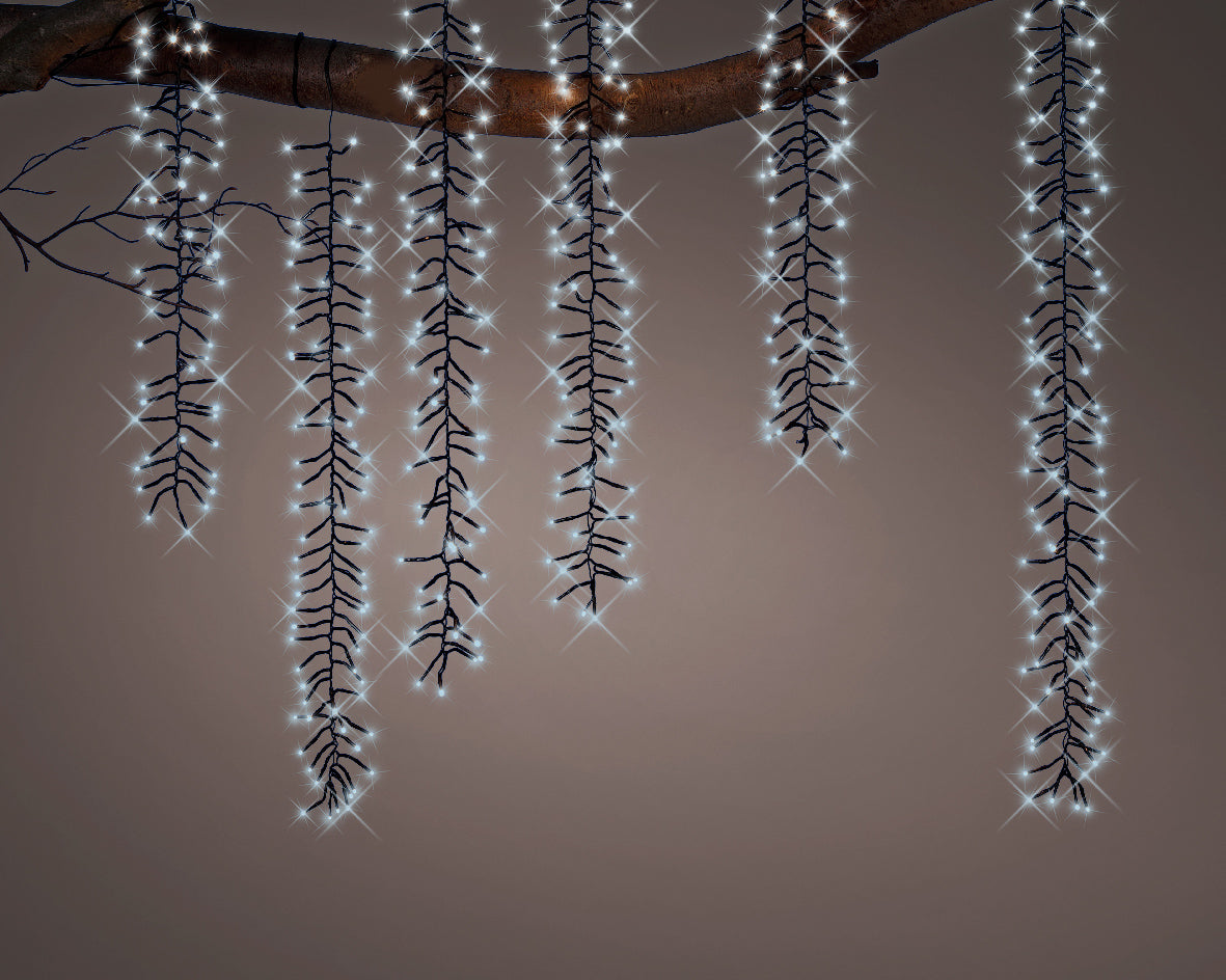 CASCATA 480 LED LUCE BIANCO FREDDO 8 FUNZIONI